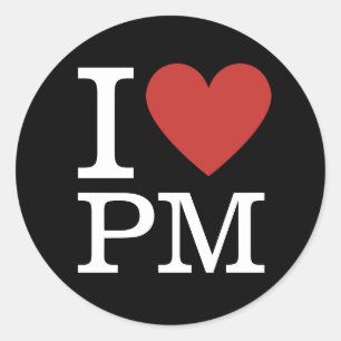 I ❤️ Liebe PM Produktverwaltungspersonal CUSTOM Runder Aufkleber