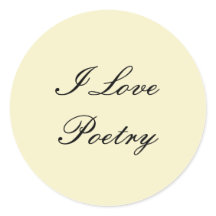 I Liebe Poesie Round Stickers (Creme & Black)