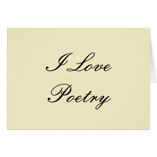 I Liebe Poetry Blank Cards (Creme & Black) (Vorderseite (Horizontal))