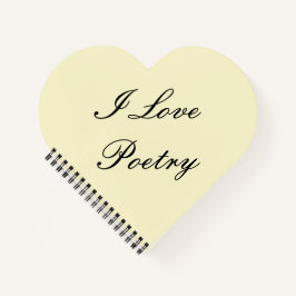 I Liebe Poetry Heart Notebook (Creme & Black) Notizblock