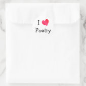 I Liebe Poetry Runder Aufkleber (Tasche)