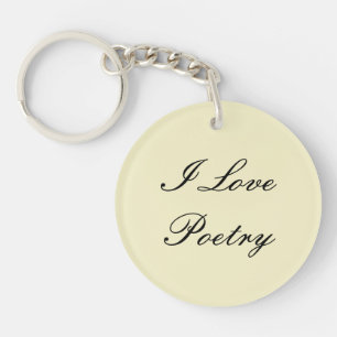 I Liebe Poetry Schlüsselanhänger (Creme & Black)