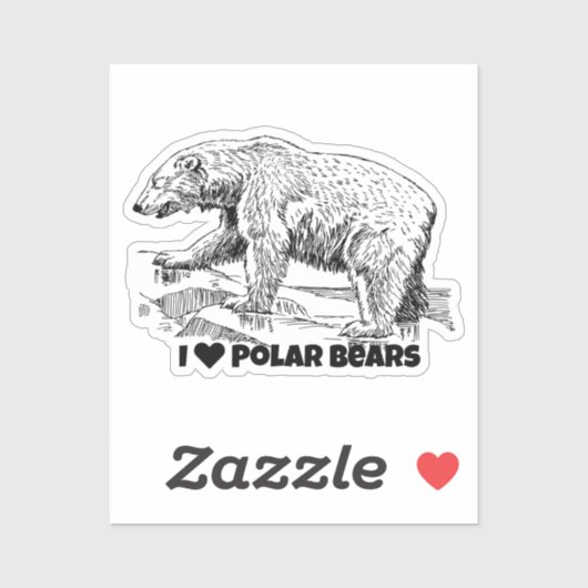 I Liebe Polar Bears Aufkleber (Blatt)