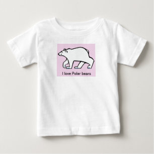 I Liebe POLAR BEARS - Gefährdete tierische Grafik Baby T-shirt