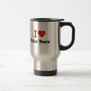 I Liebe Polar Bears Herz Brauch personalisiert Reisebecher