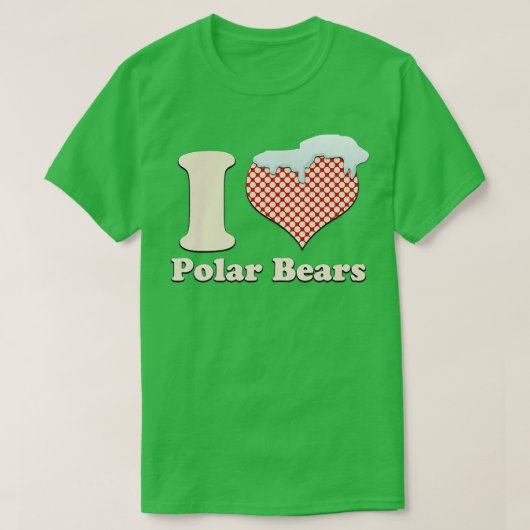 I Liebe Polar Bears Herzprämie T-Shirt (Design vorne)