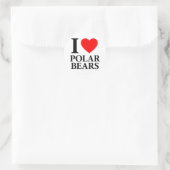 I Liebe Polar Bears Runder Aufkleber (Tasche)