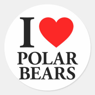 I Liebe Polar Bears Runder Aufkleber