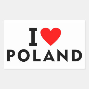 I Liebe Polen Land wie Herztourismus Rechteckiger Aufkleber