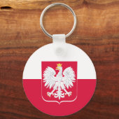 I Liebe Polen, Polnisches Flaggenherz mit Adler Schlüsselanhänger (Rückseite)