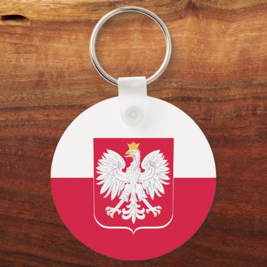 I Liebe Polen, Polnisches Flaggenherz mit Adler Schlüsselanhänger (Rückseite)