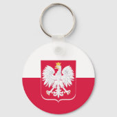 I Liebe Polen, Polnisches Flaggenherz mit Adler Schlüsselanhänger (Rückseite)