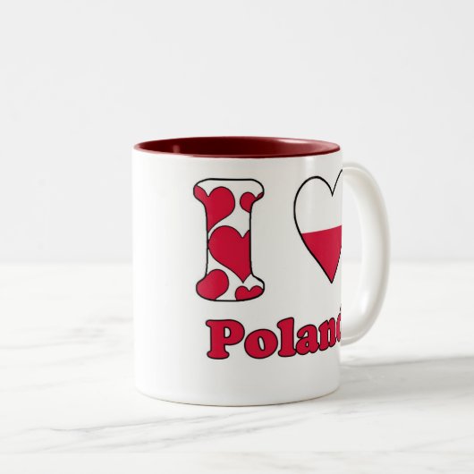 I Liebe Polen Zweifarbige Tasse (VorderseiteRechts)