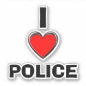 I LIEBE POLICE "HERZ ART" AUFKLEBER (Vorderseite)