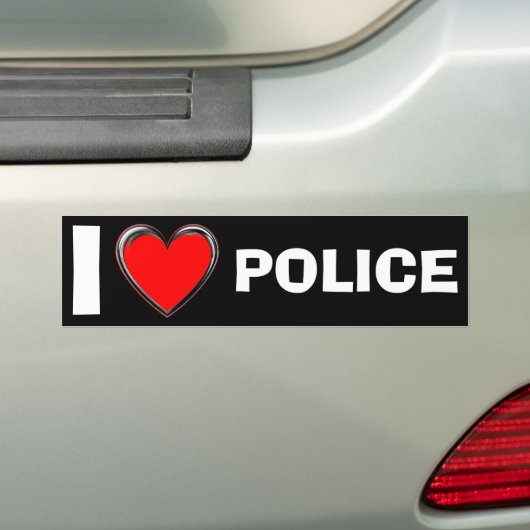 I LIEBE POLICE "HERZ ART" AUTOAUFKLEBER (Auf Auto)