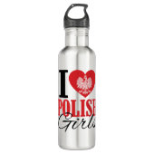 I Liebe Polish Girls Boyfriend Edelstahlflasche (Vorderseite)