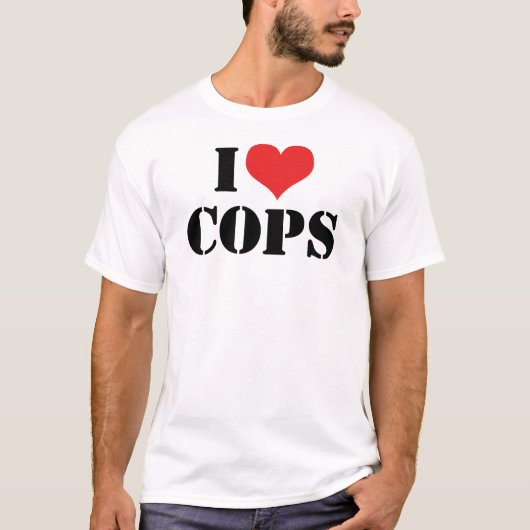 I LIEBE POLIZISTEN T - SHIRT (Vorderseite)