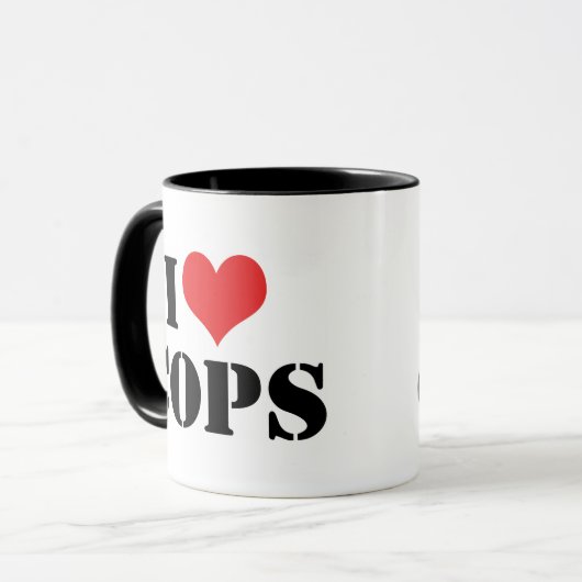 I LIEBE POLIZISTEN TASSE (Vorderseite Links)