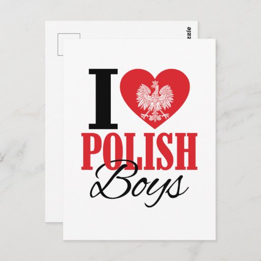 I Liebe Polnische Jungen Postkarte (Vorne/Hinten)