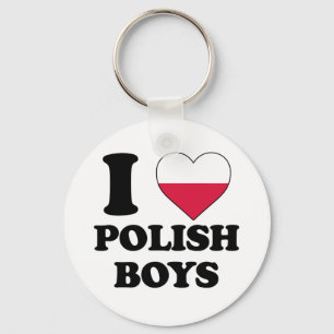 I Liebe Polnische Jungen Schlüsselanhänger