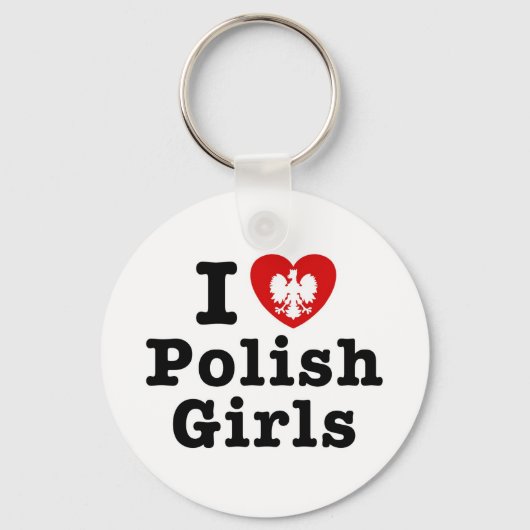 I Liebe Polnische Mädchen Schlüsselanhänger (Vorderseite)
