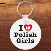 I Liebe Polnische Mädchen Schlüsselanhänger (Vorderseite)