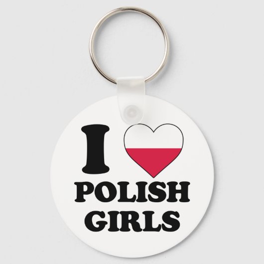 I Liebe Polnische Mädchen Schlüsselanhänger (Vorderseite)