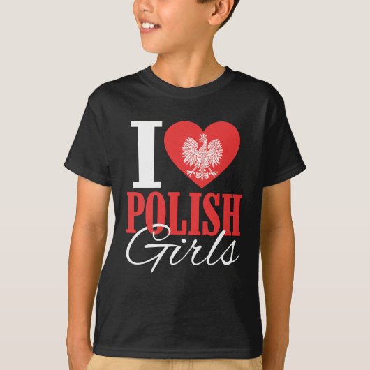 I Liebe Polnische Mädchen T-Shirt (Vorderseite)