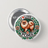 I Liebe Poms Button (Vorne & Hinten)