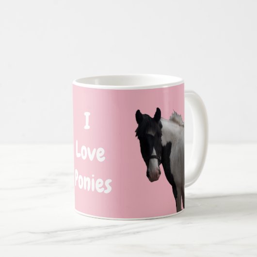 I Liebe Ponies Kaffeetasse (VorderseiteRechts)