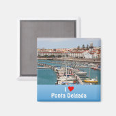 I Liebe Ponta Delgada Magnet (Vorderseite/Rückseite)