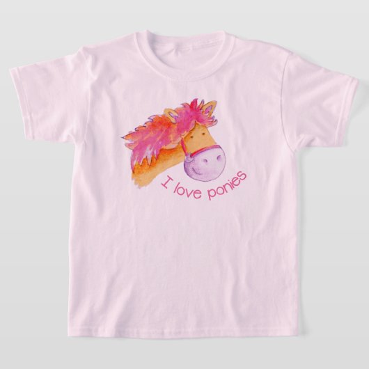 I Liebe ponus whimsy horsey rosa orange T-Shirt (Ablage )