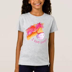 I Liebe Ponys Aquarellkunst Whimsy Art T-Shirt