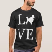 I Liebe Poodle Silhouette Dog Lover Gift Mama Vate T-Shirt (Vorderseite)