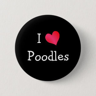 I Liebe Poodles Button