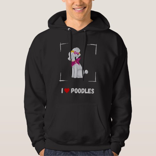 I Liebe Poodles Hoodie (Vorderseite)