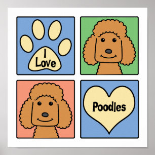 I Liebe Poodles Poster