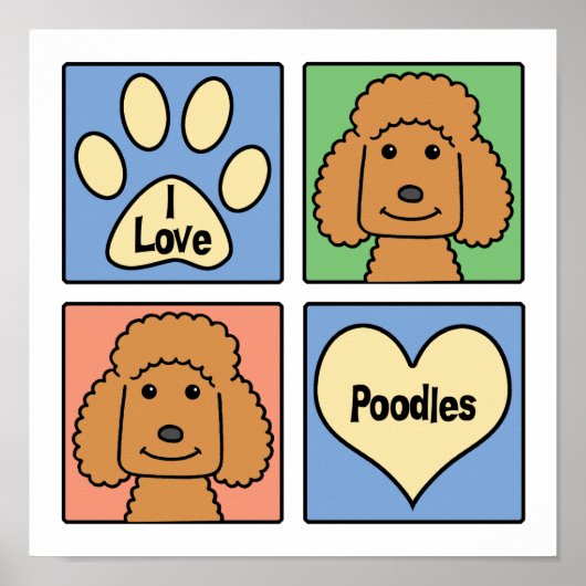 I Liebe Poodles Poster (Vorne)