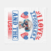 I Liebe Poodles und USA 01 Fleecedecke (Vorderseite (Horizontal))