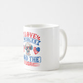 I Liebe Poodles und USA 01 Kaffeetasse (VorderseiteRechts)