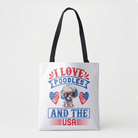 I Liebe Poodles und USA 01 Tasche (Vorderseite)