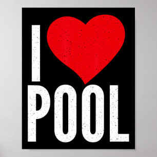 I Liebe Pool Billard Poster