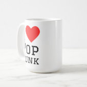 I Liebe Pop Punk Quadrat Aufkleber Kaffeetasse (Vorderseite Links)