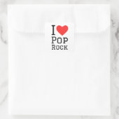 I Liebe Pop Rock Quadratischer Aufkleber (Tasche)