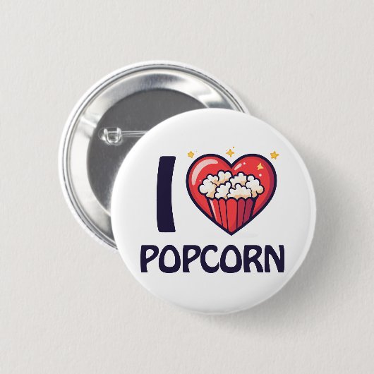 I Liebe Popcorn Button (Vorne & Hinten)