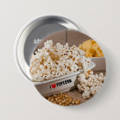 I Liebe Popcorn Button (Vorne & Hinten)