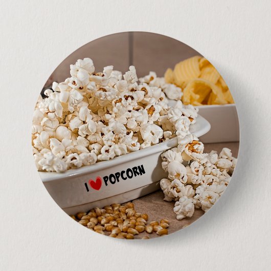 I Liebe Popcorn Button (Vorderseite)