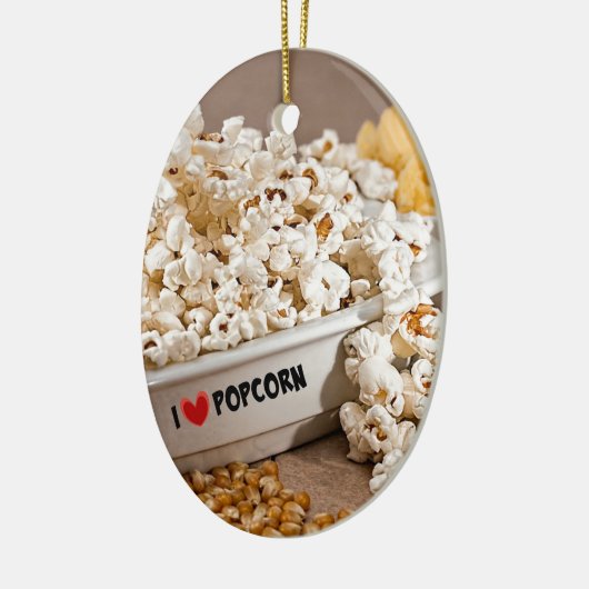 I Liebe Popcorn Keramikornament (Links)