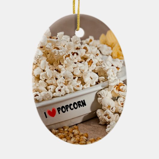 I Liebe Popcorn Keramikornament (Hinten)