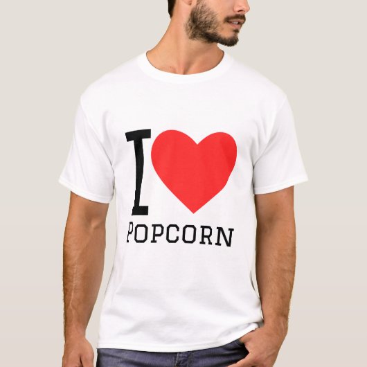 I Liebe Popcorn T-Shirt (Vorderseite)